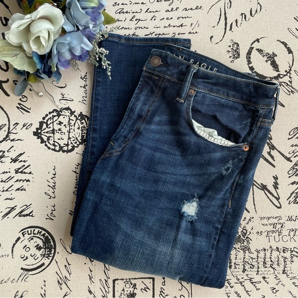 NWOT American Eagle Next Level Flex Men's Distressed Slim Straight Jeans 34x34 - Picture 5 of 7